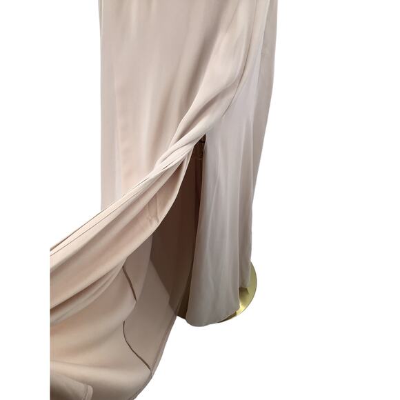 BIRDY GREY SZ L Taupe Jane flutter sleeveless bridesmaid maxi dress NWT B101 - Picture 3 of 9